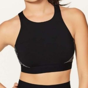 Lululemon Bob & Weave Black/Heathered Grey Racerback Sports Bra Sz 4